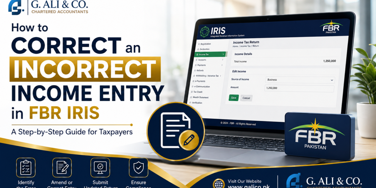 How to Correct an Incorrect Income Entry in FBR IRIS