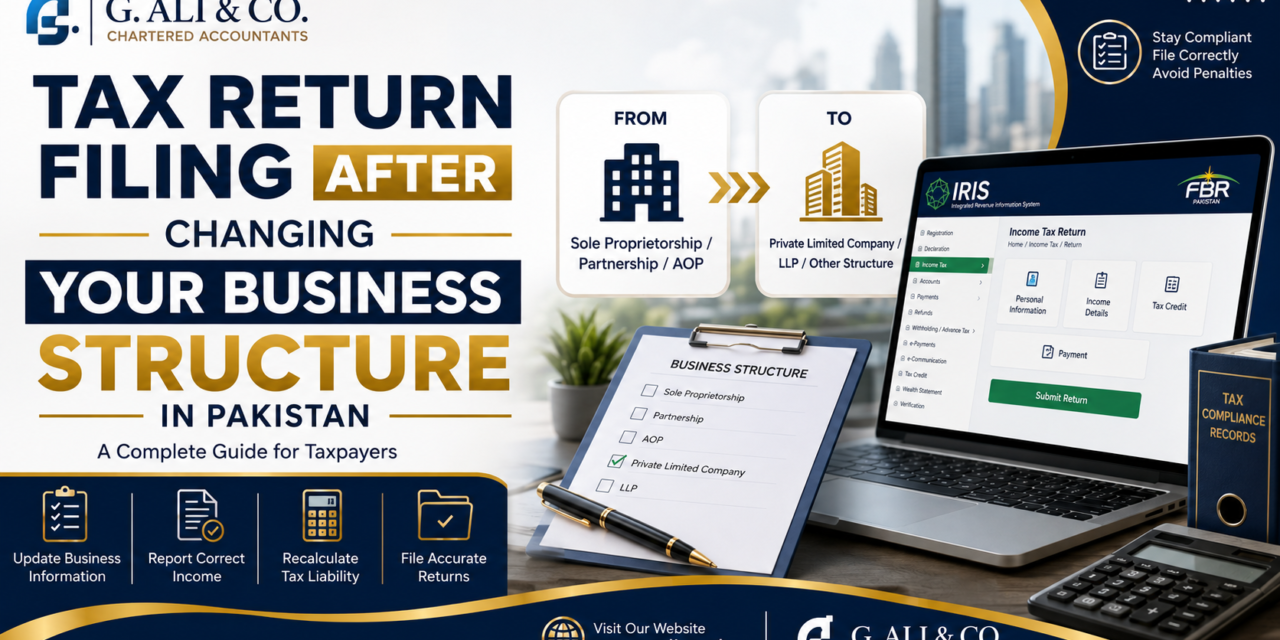 Tax Return Filing After Changing Your Business Structure in Pakistan